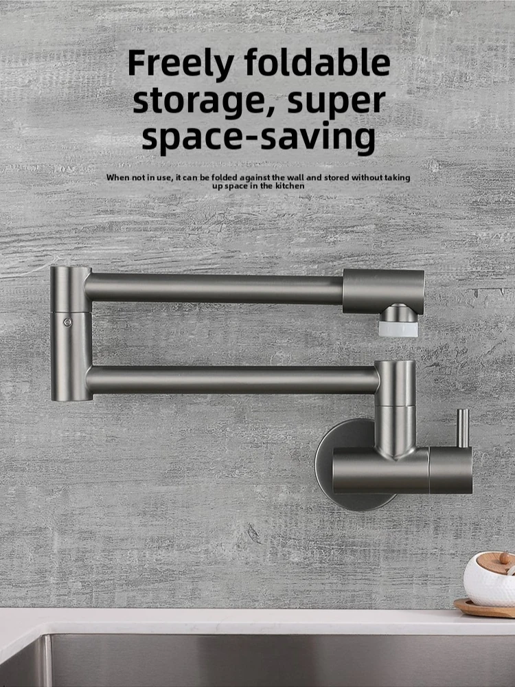 Pot Filler Faucet Wall Mount Folding - Wall Mounted Kitchen Faucet Folding Sink
