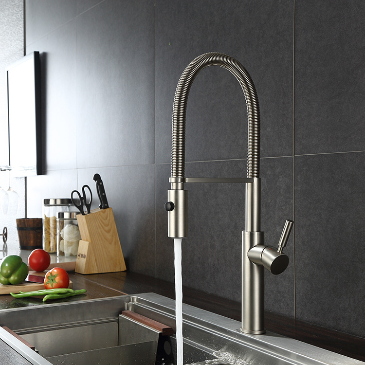 Pull Down Spray Kitchen Faucet Brushed Nickel - Premium Brushed Nickel Pull-Down Kitchen Faucet