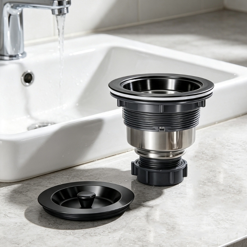 Kitchen Sink Drain Strainer Basket - 652F Sink Drain Strainer Assembly with