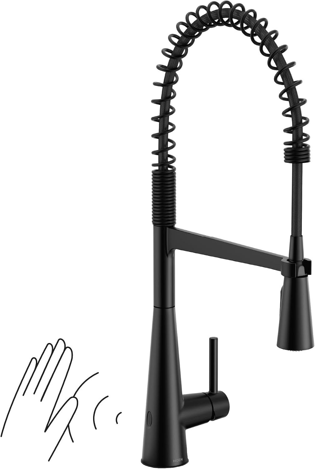 Matte Black Kitchen Sink Faucet Spring - Sleek Modern Matte Black High Arc