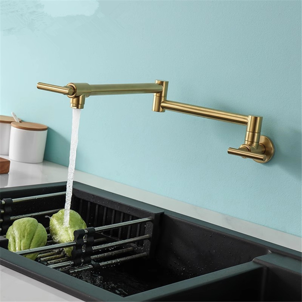 Pot Filler Faucet Wall Mount Folding - Tuqiu Rose Gold Pot Filler Tap