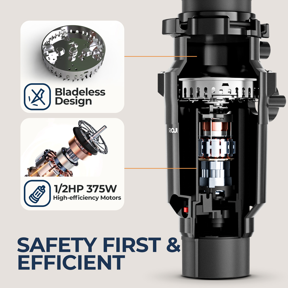 Quiet Food Waste Disposer, 1/2 - Garbage Disposal Continuous Feed 1Hp review and price