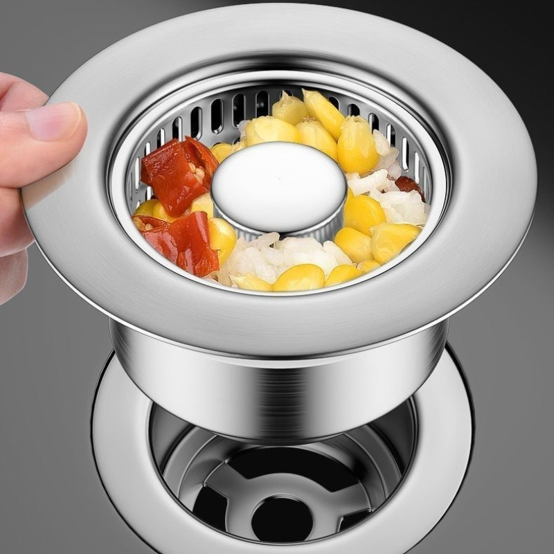 3 In 1 Stainless Steel Sink Dr - Kitchen Sink Drain Strainer Basket review and price