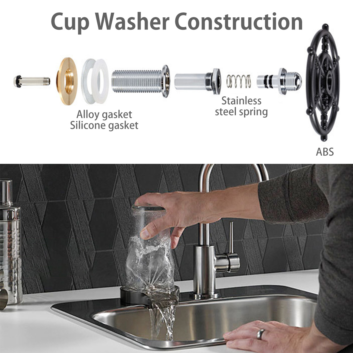 Automatic Faucet Glass Rinser  - Glass Rinser For Kitchen Sink Metal review and price