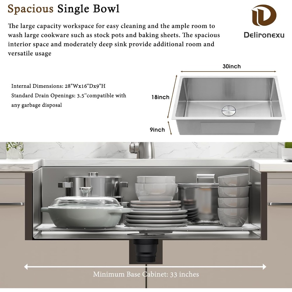 30 Inch Undermount Kitchen Sin - Stainless Steel Undermount Kitchen Sink 30 review and price