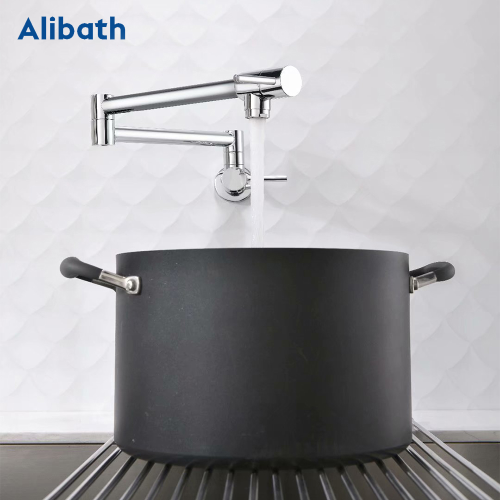 Brass Wall Mounted Kitchen Fau - Pot Filler Faucet Wall Mount Folding review and price