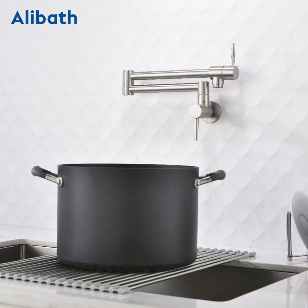 Brass Wall Mounted Kitchen Fau - Pot Filler Faucet Wall Mount Folding review and price