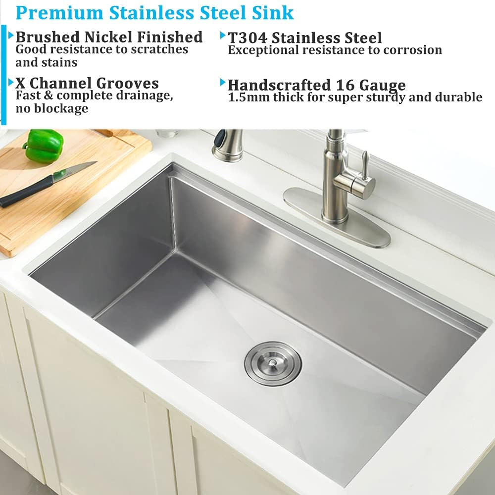 30 Inch Undermount Kitchen Sin - Stainless Steel Undermount Kitchen Sink 30 review and price