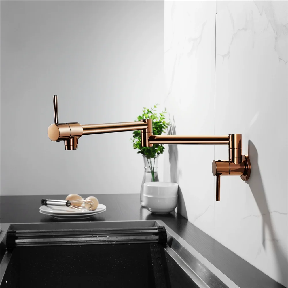 Rose Gold Water Cold Pot Fille - Pot Filler Faucet Wall Mount Folding review and price