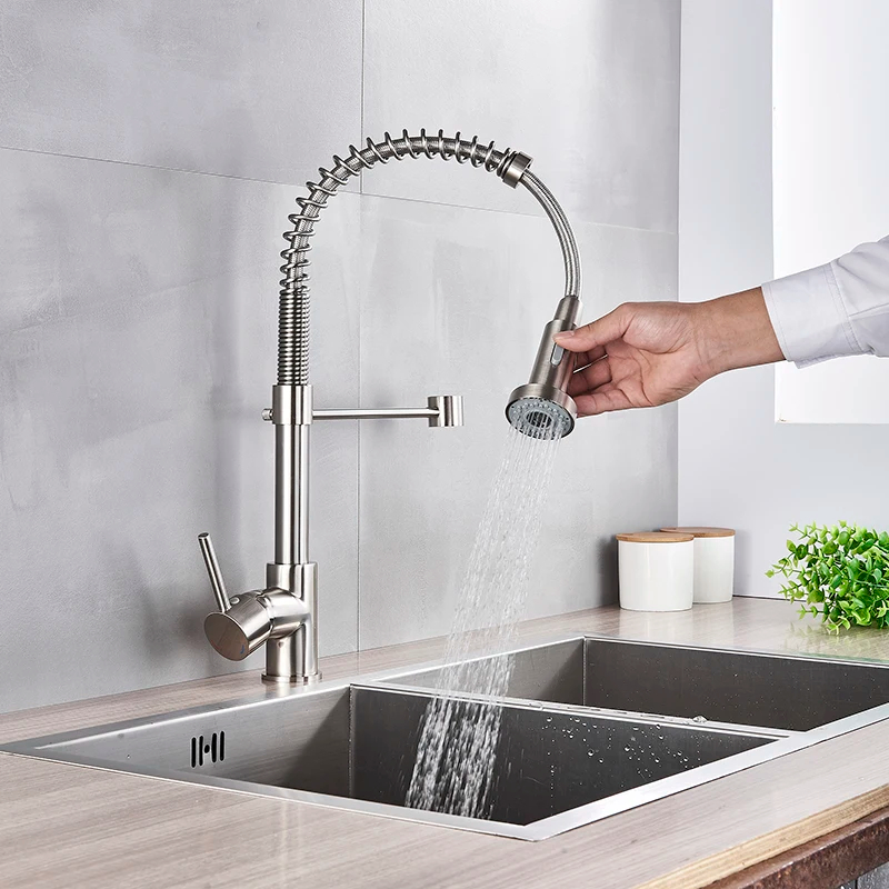Brushed Nickel Spring Pull Dow - Pull Down Spray Kitchen Faucet Brushed Nickel review and price