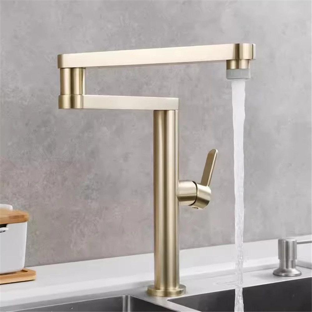 Brushed Gold Pot Filler Tap De - Pot Filler Faucet Wall Mount Folding review and price