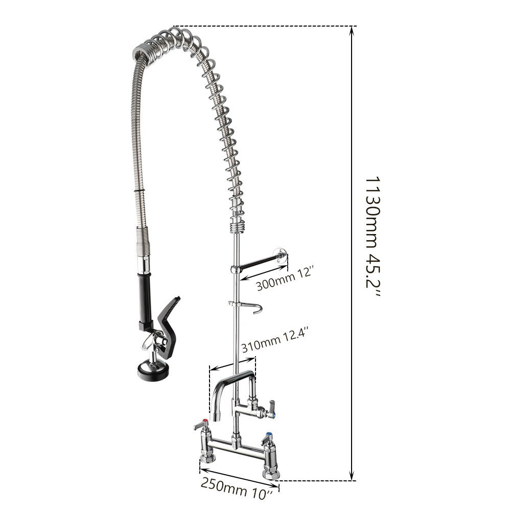 SINLAKU Brass Commercial Pre‑R - Commercial Pre Rinse Kitchen Faucet Wall review and price