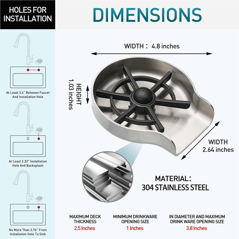 Glass Rinser for Kitchen Sink  - Glass Rinser For Kitchen Sink Metal review and price
