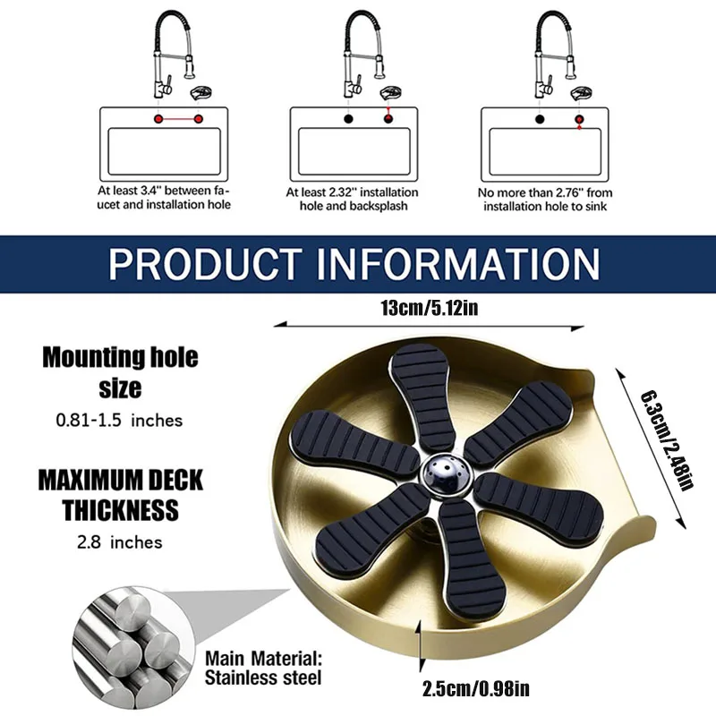 Stainless Steel Glass Rinser f - Glass Rinser For Kitchen Sink Metal review and price