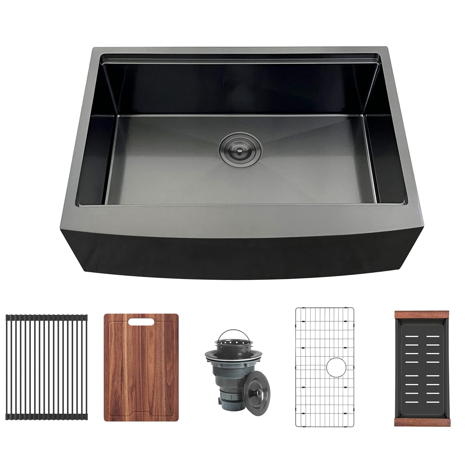 30 Inch Black Farmhouse Kitche - Stainless Steel Undermount Kitchen Sink 30 review and price