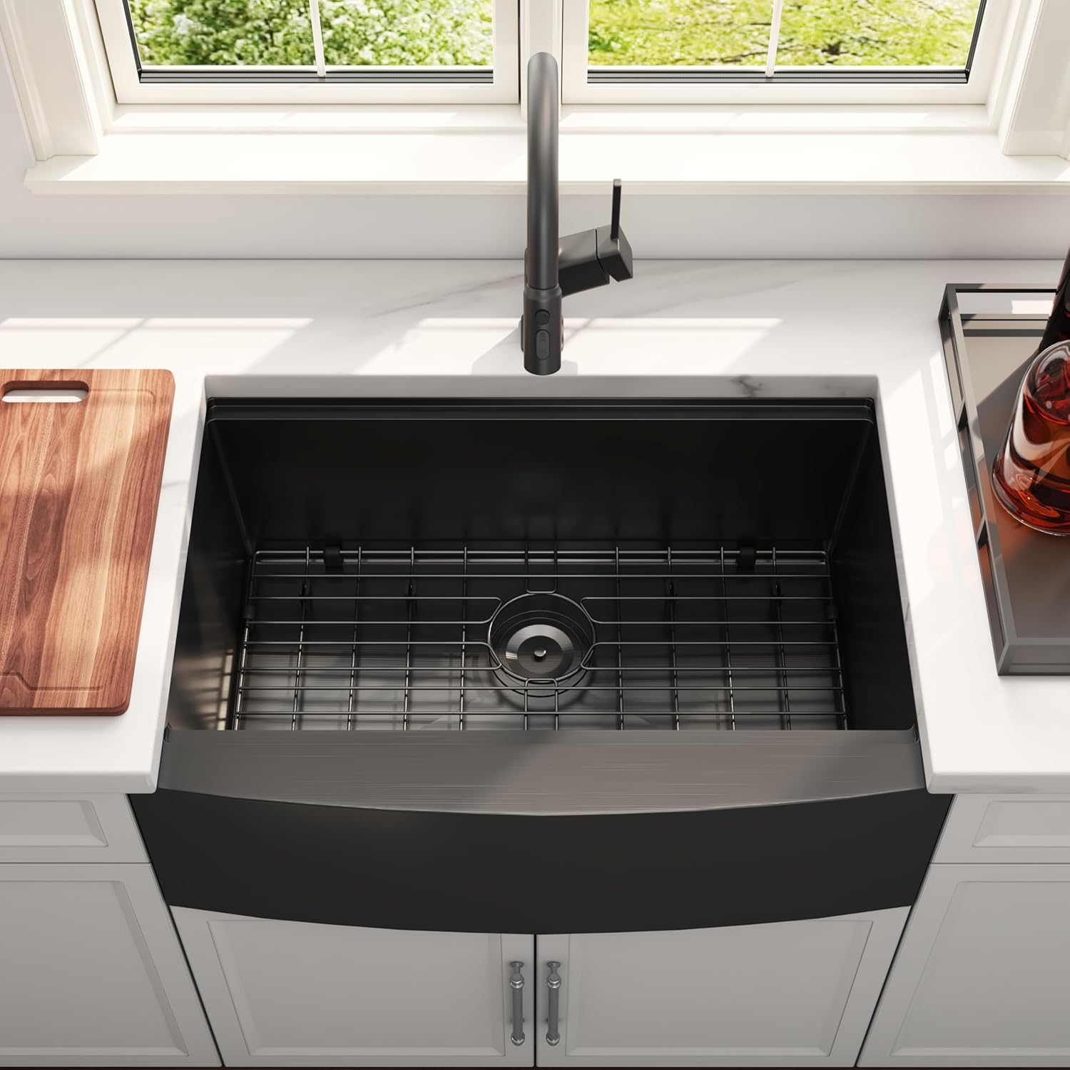 30 Inch Black Farmhouse Kitche - Stainless Steel Undermount Kitchen Sink 30 review and price