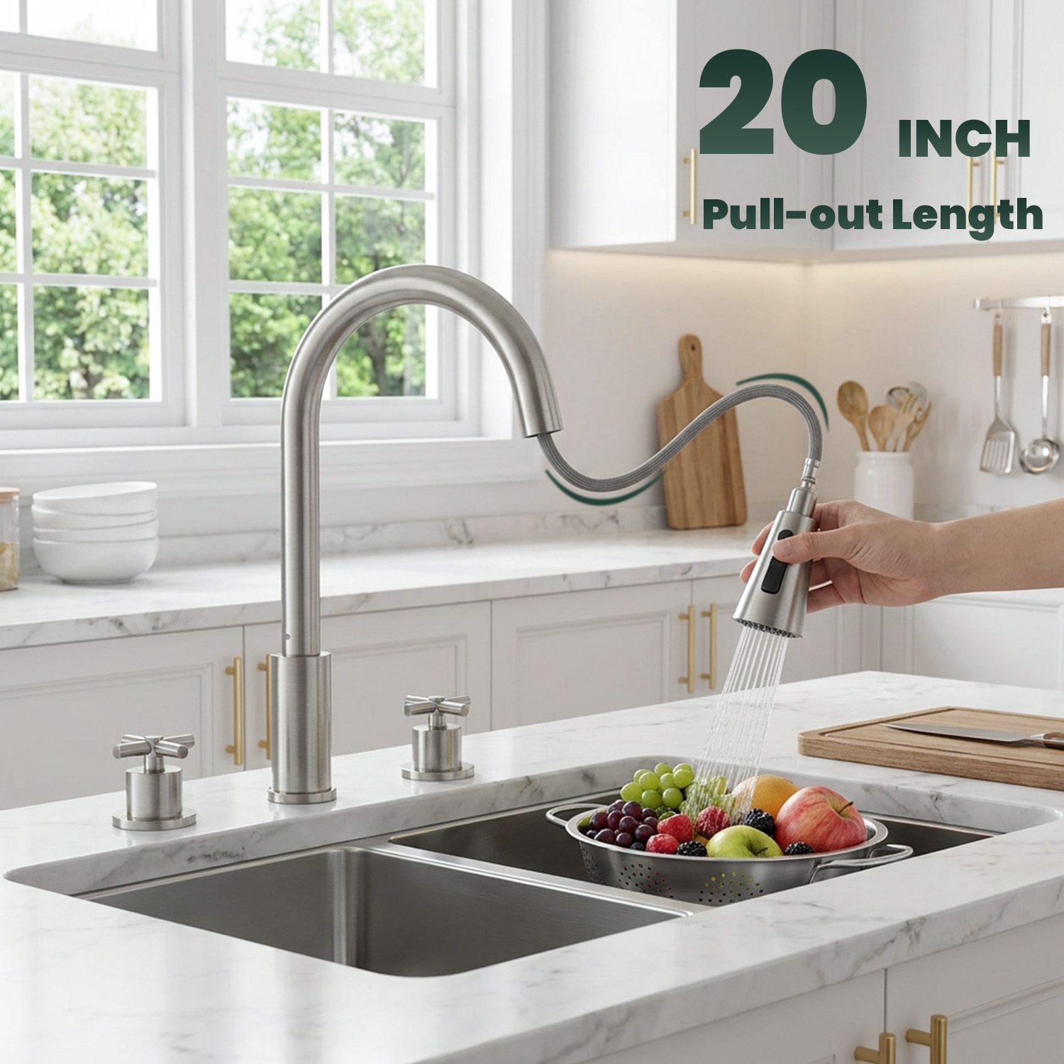 APPASO Brushed Nickel Kitchen  - Pull Down Spray Kitchen Faucet Brushed Nickel review and price
