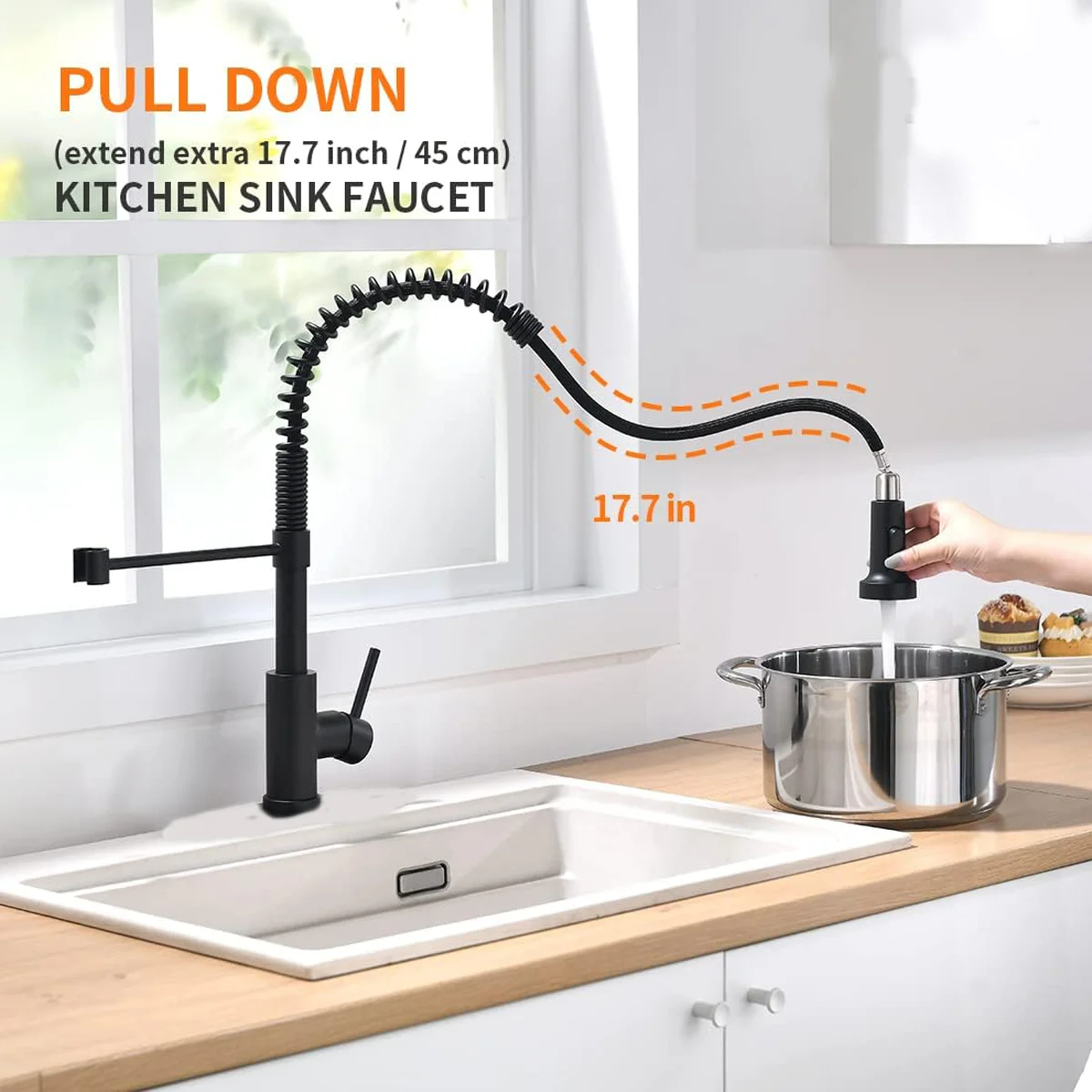Faucet brass spring kitchen si - Matte Black Kitchen Sink Faucet Spring review and price