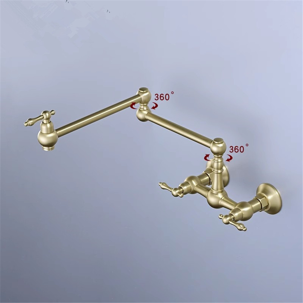 Brushed Gold Pot Filler Tap Bl - Pot Filler Faucet Wall Mount Folding review and price