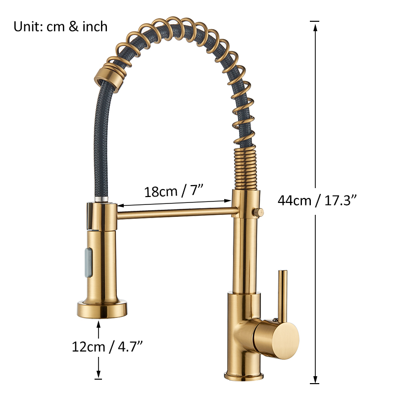 Brushed Gold Kitchen Faucet Pu - Pull Down Spray Kitchen Faucet Brushed Nickel review and price